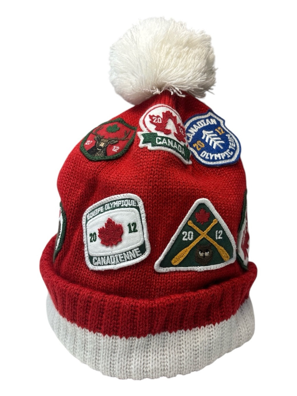 HBC Hudson's Bay 2012 London Olympics Red & White Toque with Patches